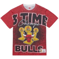 Men Mitchell & Ness T-Shirts & Tops-Champ City Sublimated Ss Tee Chicago Bulls