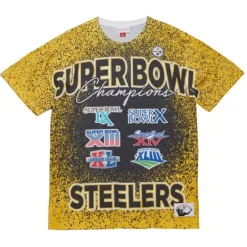 Men Mitchell & Ness T-Shirts & Tops-Champ City Sublimated Ss Tee Pittsburgh Steelers