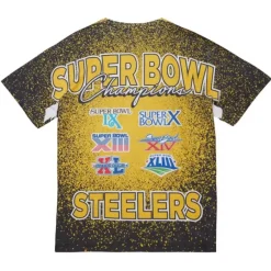Men Mitchell & Ness T-Shirts & Tops-Champ City Sublimated Ss Tee Pittsburgh Steelers