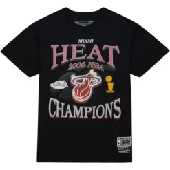 Men Mitchell & Ness T-Shirts & Tops-Champions Era Ss Tee Hwc Miami Heat