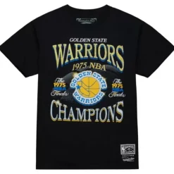 Men Mitchell & Ness T-Shirts & Tops-Champions Era Ss Tee Hwc Golden State Warriors