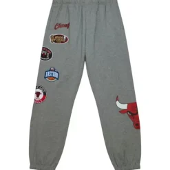 Men Mitchell & Ness Shorts-City Collection Fleece Pants Chicago Bulls