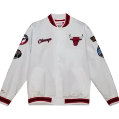 Men Mitchell & Ness Jackets & Outerwear-City Collection Lightweight Satin Jacket Chicago Bulls