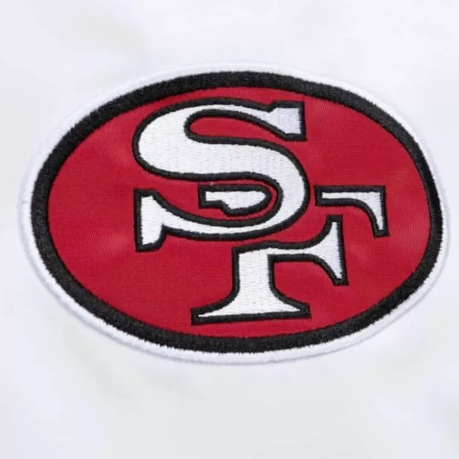 Men Mitchell & Ness Jackets & Outerwear-City Collection Lightweight Satin Jacket San Francisco 49Ers