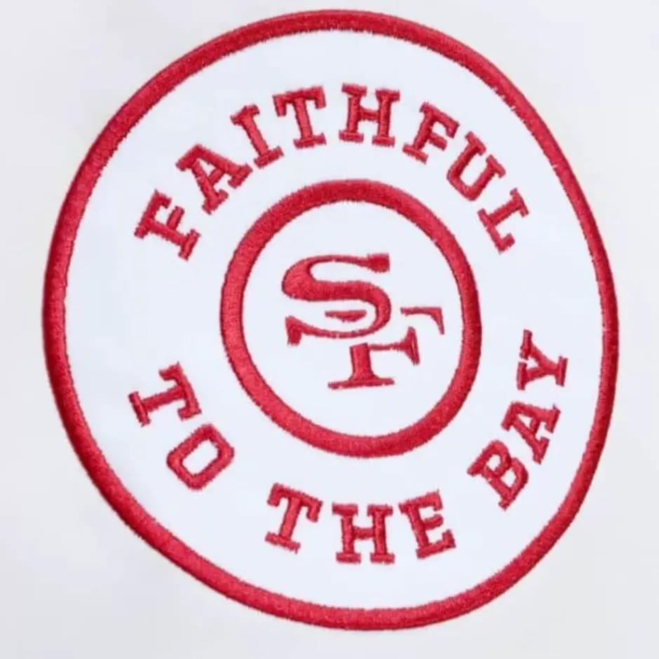 Men Mitchell & Ness Jackets & Outerwear-City Collection Lightweight Satin Jacket San Francisco 49Ers