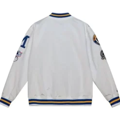 Men Mitchell & Ness Jackets & Outerwear-City Collection Lightweight Satin Jacket Milwaukee Brewers