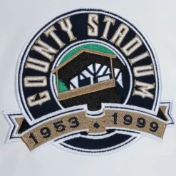 Men Mitchell & Ness Jackets & Outerwear-City Collection Lightweight Satin Jacket Milwaukee Brewers