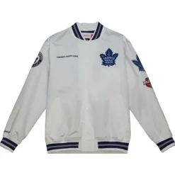 Men Mitchell & Ness Jackets & Outerwear-City Collection Lightweight Satin Jacket Toronto Maple Leafs