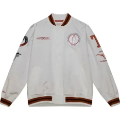 Men Mitchell & Ness Jackets & Outerwear-City Collection Lightweight Satin Jacket University Of Texas At Austin