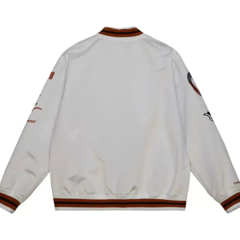 Men Mitchell & Ness Jackets & Outerwear-City Collection Lightweight Satin Jacket University Of Texas At Austin