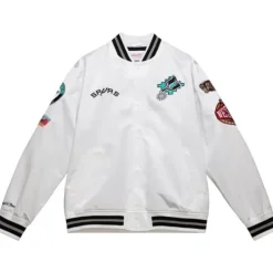 Men Mitchell & Ness Jackets & Outerwear-City Collection Lightweight Satin Jacket San Antonio Spurs