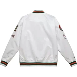 Men Mitchell & Ness Jackets & Outerwear-City Collection Lightweight Satin Jacket University Of Miami
