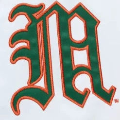 Men Mitchell & Ness Jackets & Outerwear-City Collection Lightweight Satin Jacket University Of Miami