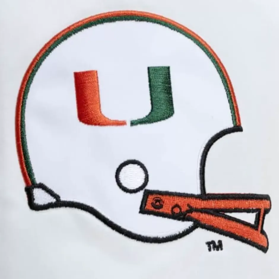 Men Mitchell & Ness Jackets & Outerwear-City Collection Lightweight Satin Jacket University Of Miami