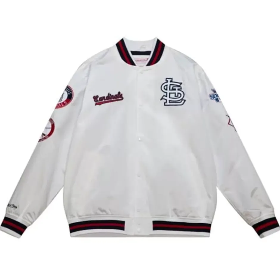 Men Mitchell & Ness Jackets & Outerwear-City Collection Lightweight Satin Jacket St. Louis Cardinals