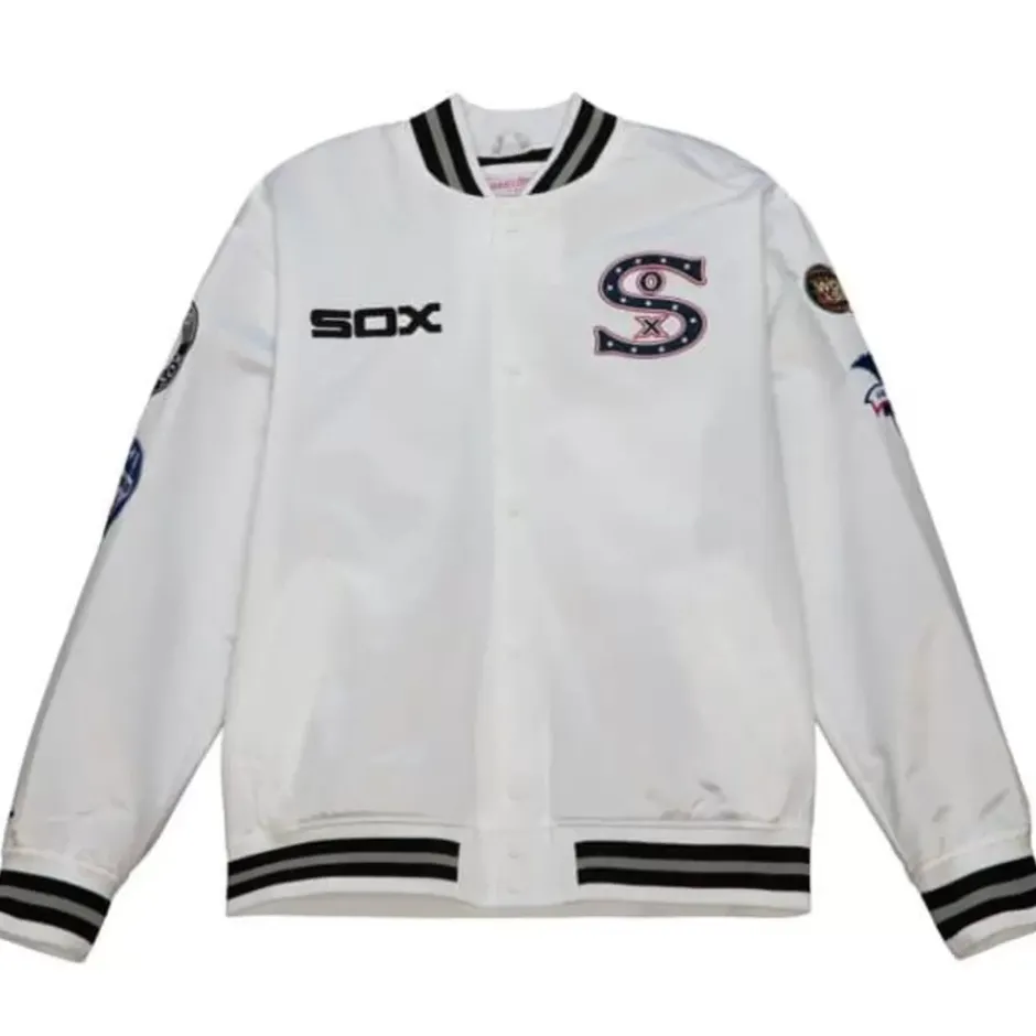 Men Mitchell & Ness Jackets & Outerwear-City Collection Lightweight Satin Jacket Chicago White Sox