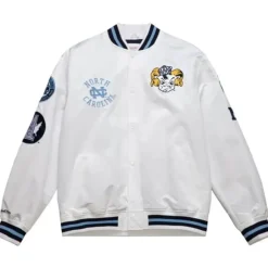 Men Mitchell & Ness Jackets & Outerwear-City Collection Lightweight Satin Jacket University Of North Carolina
