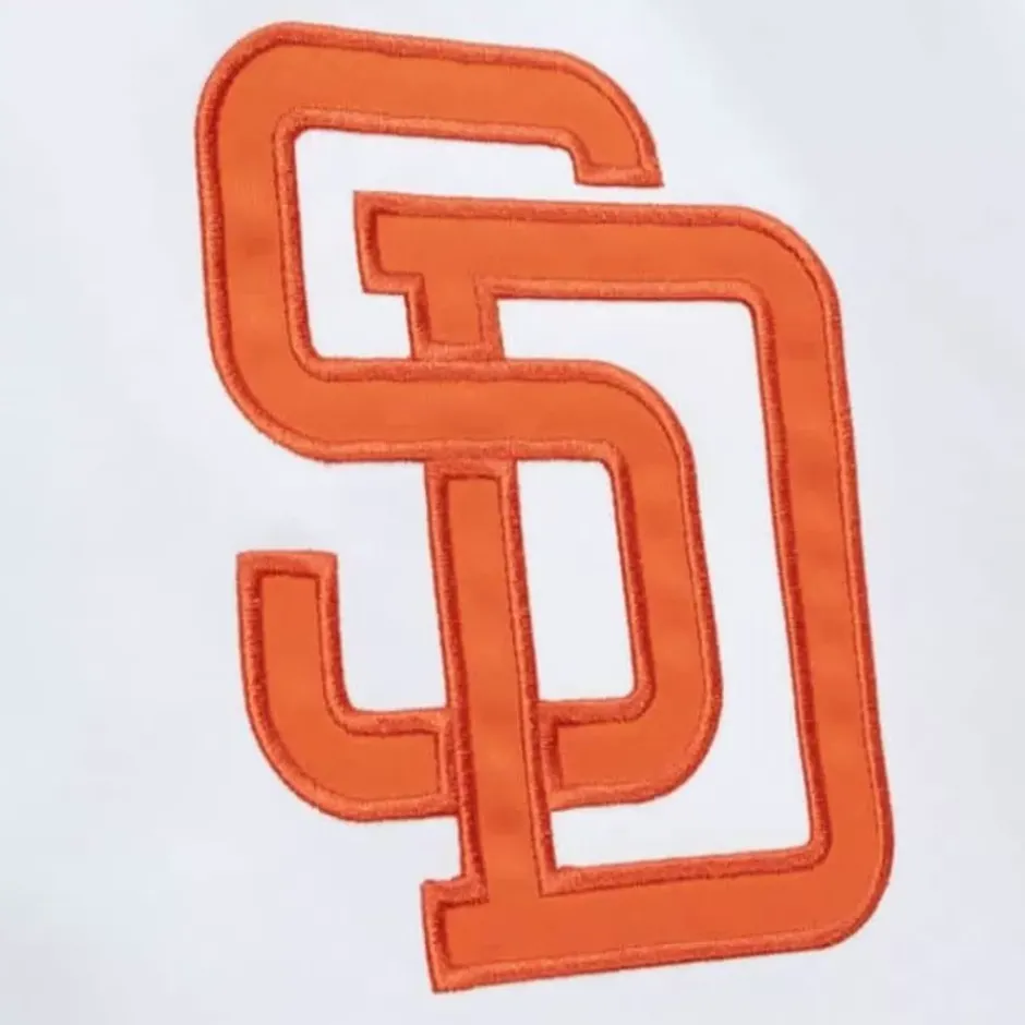 Men Mitchell & Ness Jackets & Outerwear-City Collection Lightweight Satin Jacket San Diego Padres