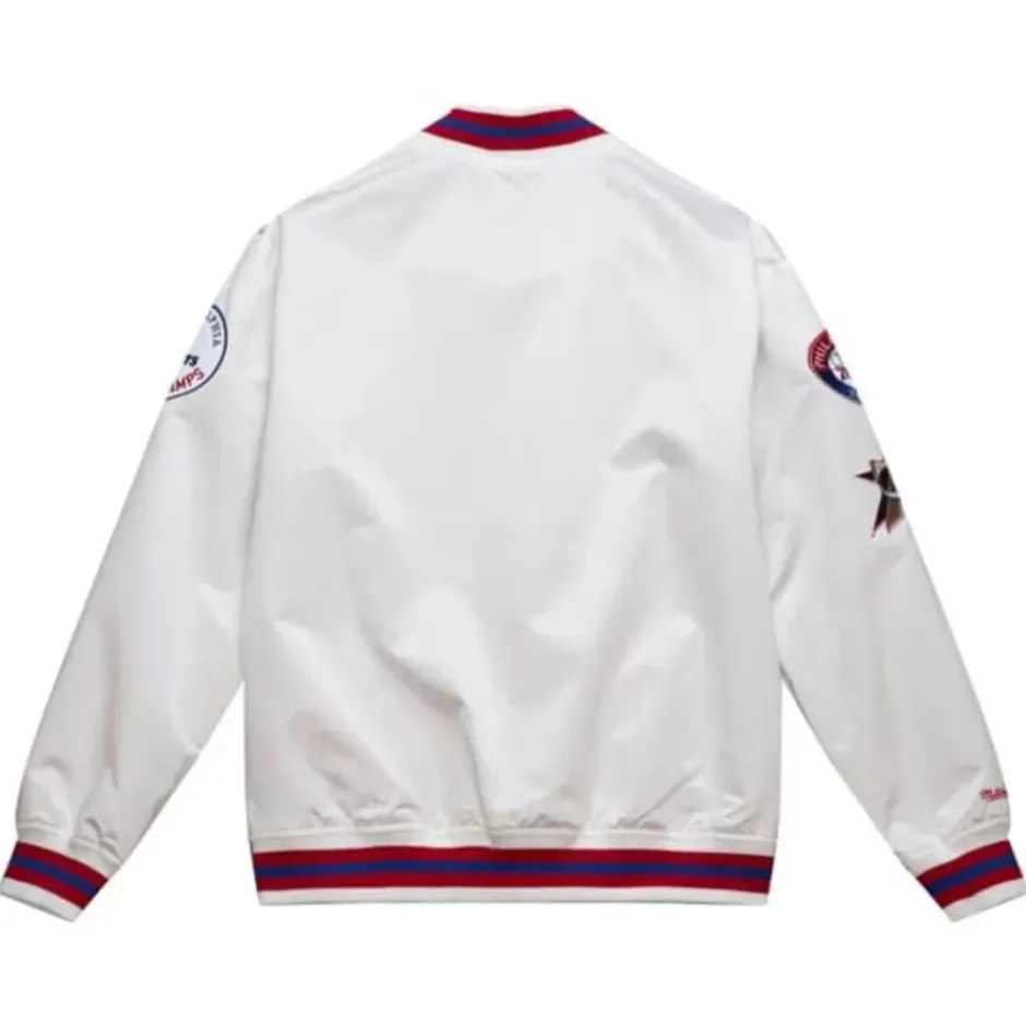 Men Mitchell & Ness Jackets & Outerwear-City Collection Lightweight Satin Jacket Philadelphia 76Ers