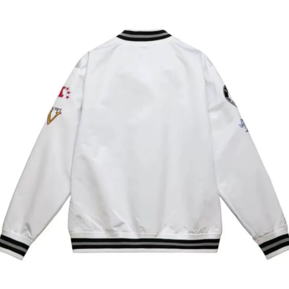 Men Mitchell & Ness Jackets & Outerwear-City Collection Lightweight Satin Jacket Oakland Raiders