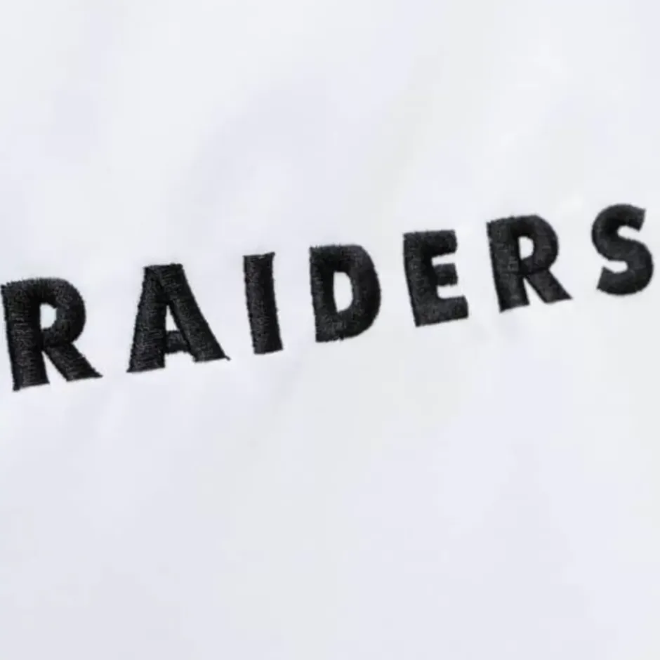 Men Mitchell & Ness Jackets & Outerwear-City Collection Lightweight Satin Jacket Oakland Raiders