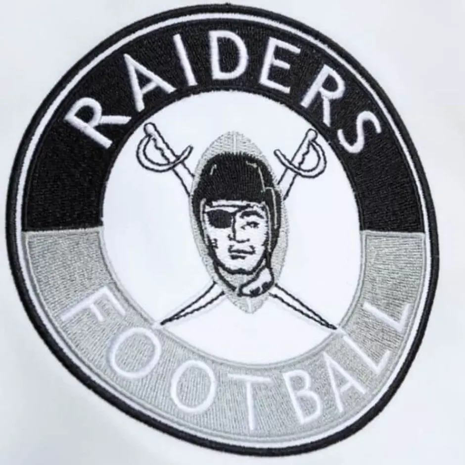Men Mitchell & Ness Jackets & Outerwear-City Collection Lightweight Satin Jacket Oakland Raiders