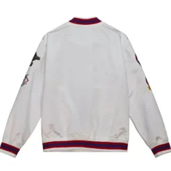 Men Mitchell & Ness Jackets & Outerwear-City Collection Lightweight Satin Jacket Atlanta Braves