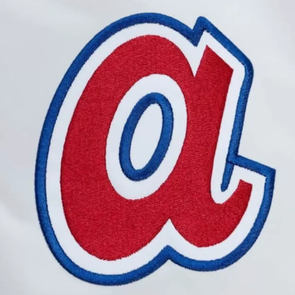 Men Mitchell & Ness Jackets & Outerwear-City Collection Lightweight Satin Jacket Atlanta Braves