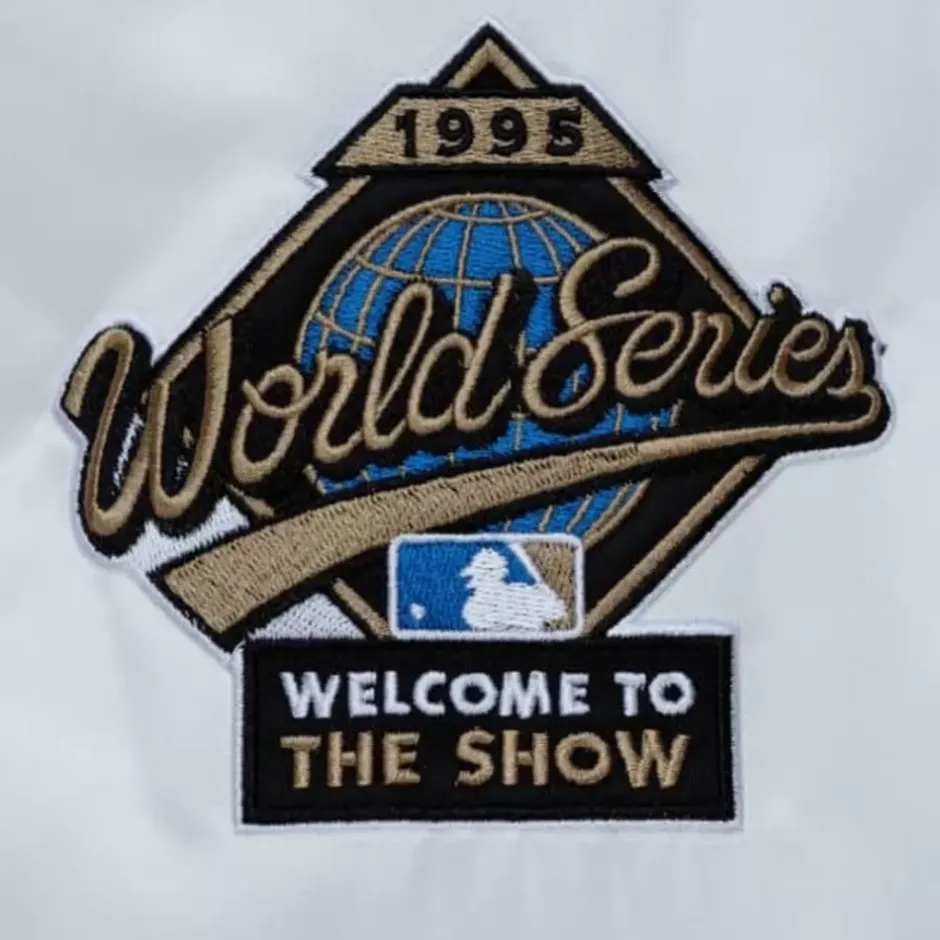 Men Mitchell & Ness Jackets & Outerwear-City Collection Lightweight Satin Jacket Atlanta Braves