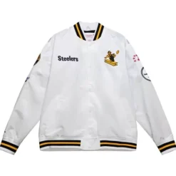 Men Mitchell & Ness Jackets & Outerwear-City Collection Lightweight Satin Jacket Pittsburgh Steelers