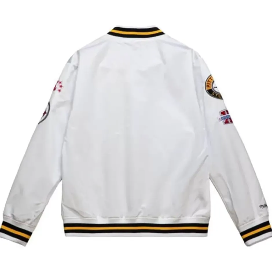 Men Mitchell & Ness Jackets & Outerwear-City Collection Lightweight Satin Jacket Pittsburgh Steelers