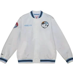 Men Mitchell & Ness Jackets & Outerwear-City Collection Lightweight Satin Jacket Kansas City Wiz