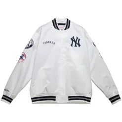 Men Mitchell & Ness Jackets & Outerwear-City Collection Lightweight Satin Jacket New York Yankees