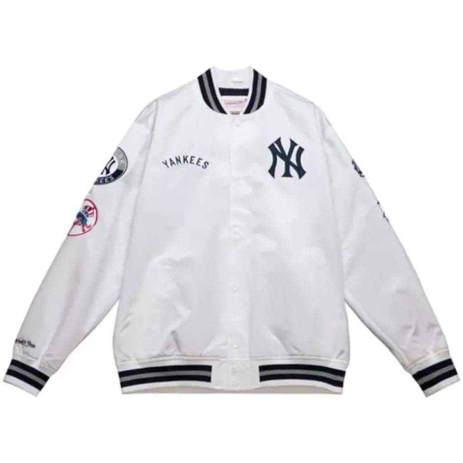 Men Mitchell & Ness Jackets & Outerwear-City Collection Lightweight Satin Jacket New York Yankees