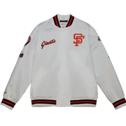 Men Mitchell & Ness Jackets & Outerwear-City Collection Lightweight Satin Jacket San Francisco Giants