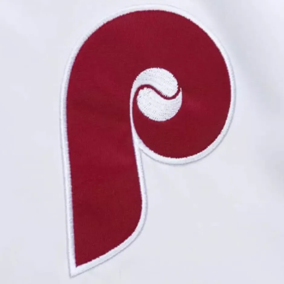 Men Mitchell & Ness Jackets & Outerwear-City Collection Lightweight Satin Jacket Philadelphia Phillies