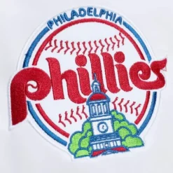 Men Mitchell & Ness Jackets & Outerwear-City Collection Lightweight Satin Jacket Philadelphia Phillies