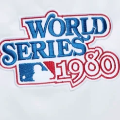 Men Mitchell & Ness Jackets & Outerwear-City Collection Lightweight Satin Jacket Philadelphia Phillies