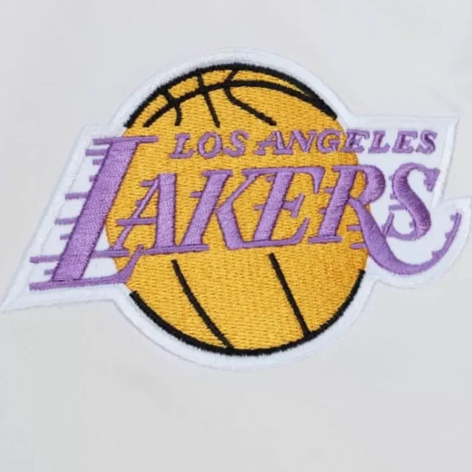 Men Mitchell & Ness Jackets & Outerwear-City Collection Lightweight Satin Jacket Los Angeles Lakers