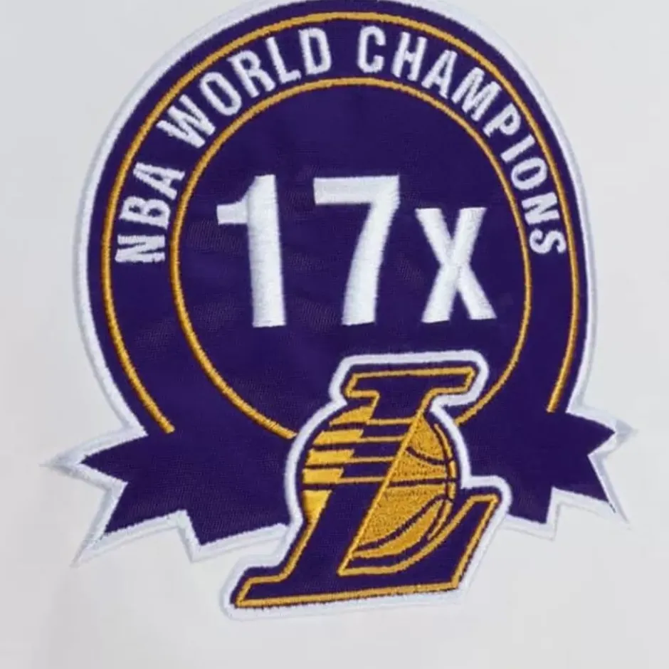 Men Mitchell & Ness Jackets & Outerwear-City Collection Lightweight Satin Jacket Los Angeles Lakers