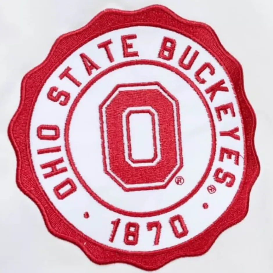 Men Mitchell & Ness Jackets & Outerwear-City Collection Lightweight Satin Jacket Ohio State