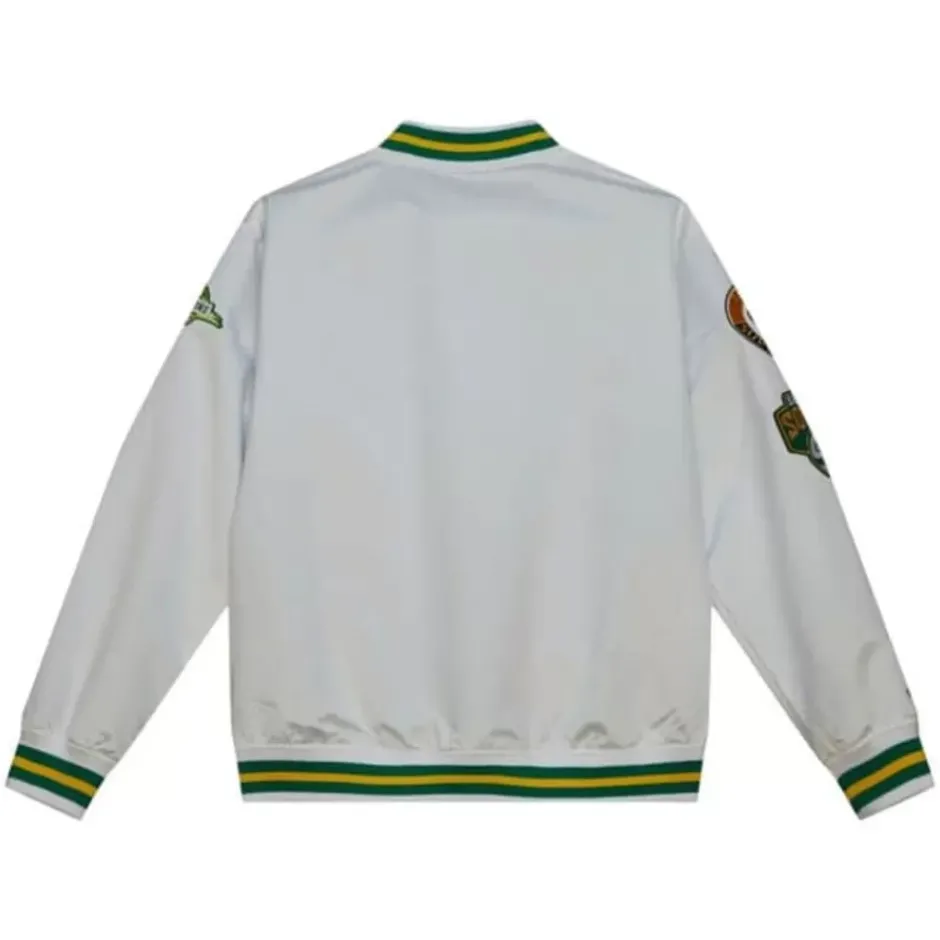 Men Mitchell & Ness Jackets & Outerwear-City Collection Lightweight Satin Jacket Seattle Supersonics