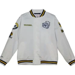 Men Mitchell & Ness Jackets & Outerwear-City Collection Lightweight Satin Jacket University Of Michigan