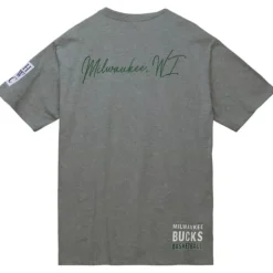 Men Mitchell & Ness T-Shirts & Tops-City Collection S/S Tee Milwaukee Bucks