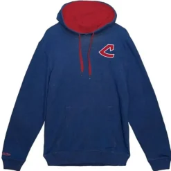 Men Mitchell & Ness Hoodies & Sweatshirts-Classic French Terry Hoody Cleveland Indians