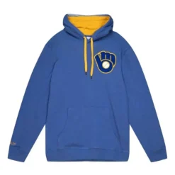 Men Mitchell & Ness Hoodies & Sweatshirts-Classic French Terry Hoody Milwaukee Brewers
