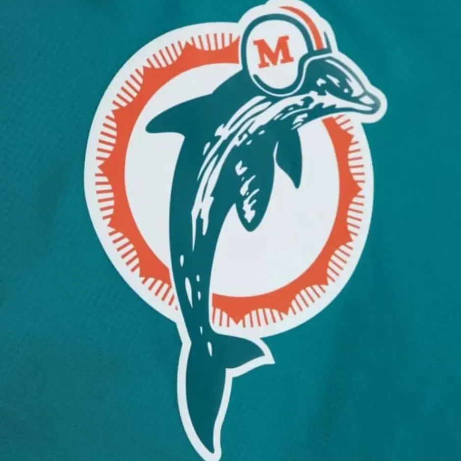 Men Mitchell & Ness Jackets & Outerwear-Coaches Winbreaker Jacket Miami Dolphins