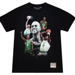 Men Mitchell & Ness T-Shirts & Tops-Collage Tee Boston Celtics Kevin Garnett