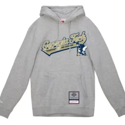 Men Mitchell & Ness Hoodies & Sweatshirts-College Tailsweep Pullover Georgia Tech