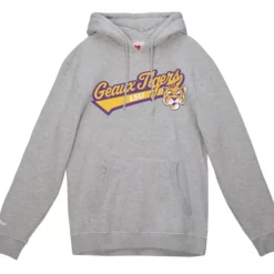 Men Mitchell & Ness Hoodies & Sweatshirts-College Tailsweep Pullover Louisiana State University
